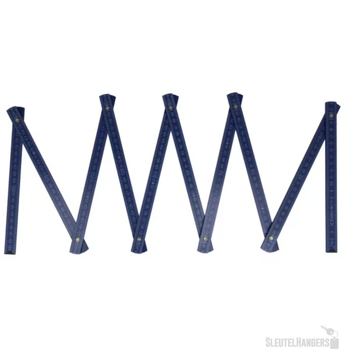 Duimstok hout 2m premium gekleurd donkerblauw