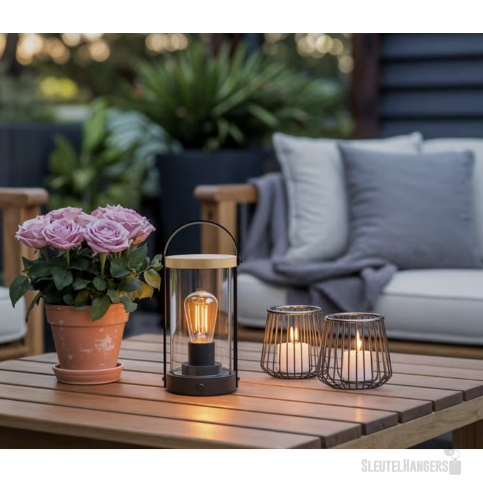 Edison Bamboe Lamp Zwart