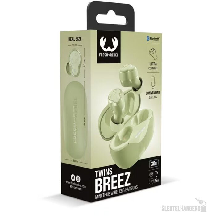Fresh 'n Rebel Twins Breez True Wireless Oordopjes lichtgroen