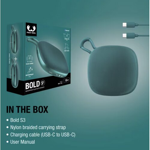 Fresh n Rebel Bold S3 Waterbestendige Bluetooth Speaker aqua