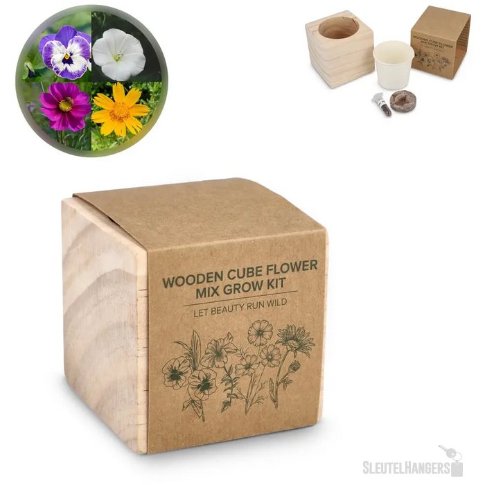 FSC Houten Plantenbak Set - Bloemenmix