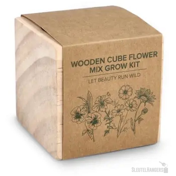 FSC Houten Plantenbak Set - Bloemenmix natuur