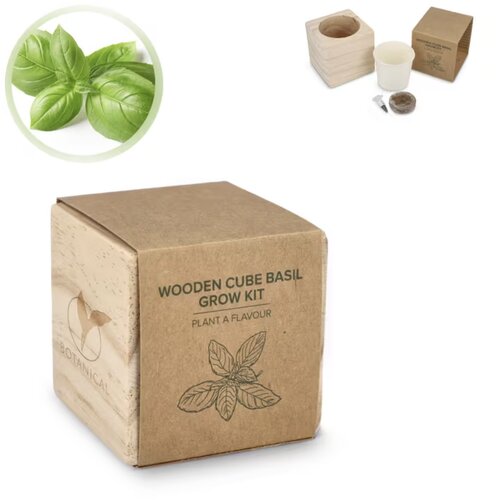 FSC Houten Plantenbak Set – Basilicum natuur
