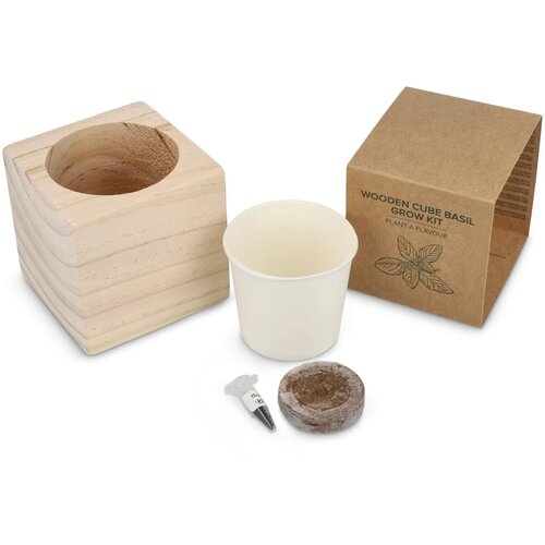 FSC Houten Plantenbak Set – Basilicum natuur
