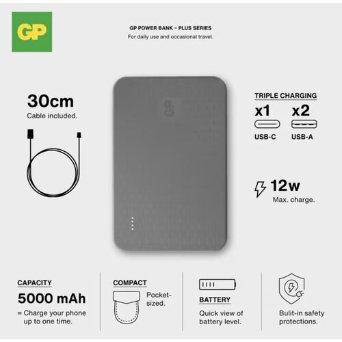 GP B+ Series Powerbank 5000 mAh zwart