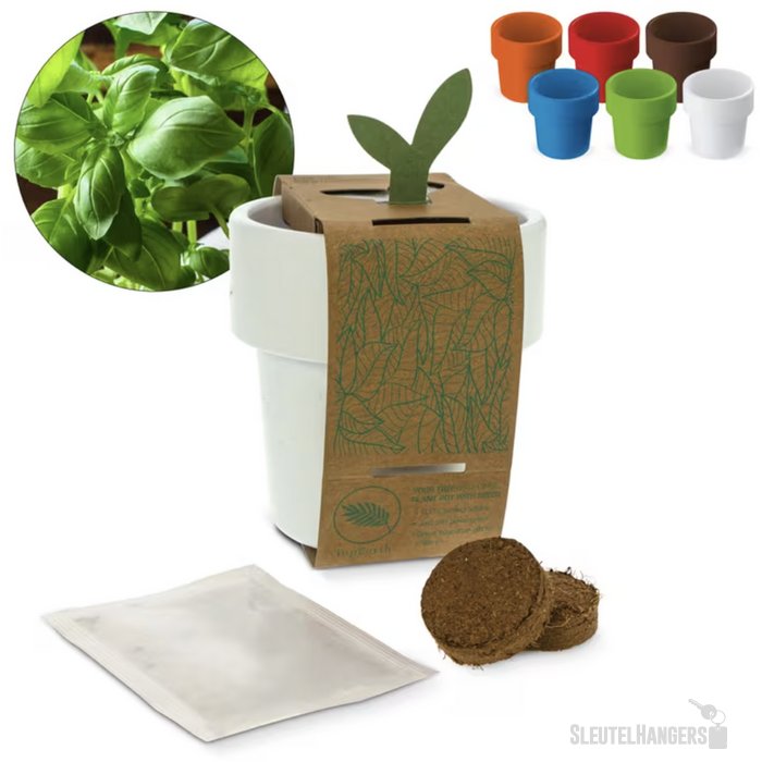 Hot-but-cool beker met basilicum zaadjes wit