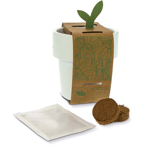 Hot-but-cool beker met kerstomaten zaadjes wit