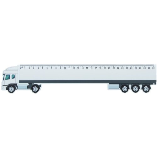Liniaal In Vrachtwagen Vorm Wit