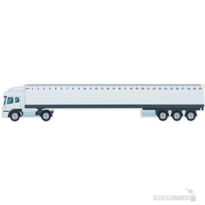 Liniaal In Vrachtwagen Vorm Wit