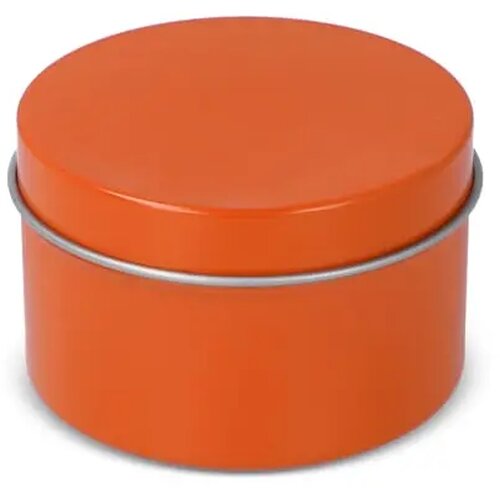 Kirtan plantaardige geurkaars in groot gerecycled blik oranje