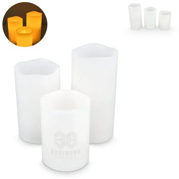 Koselys 3-delige set LED-waxkaarsen (op batterijen) ivoor