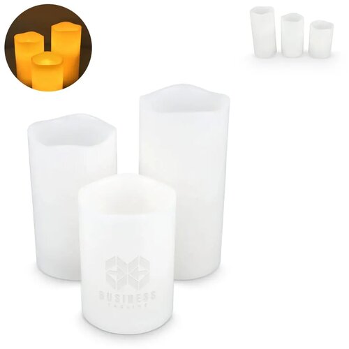 Koselys 3-delige set LED-waxkaarsen