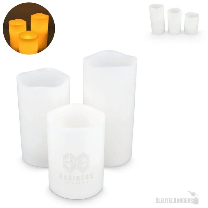 Koselys 3-delige set LED-waxkaarsen (op batterijen)
