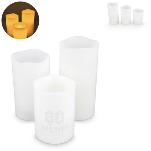 Koselys 3-delige set LED-waxkaarsen