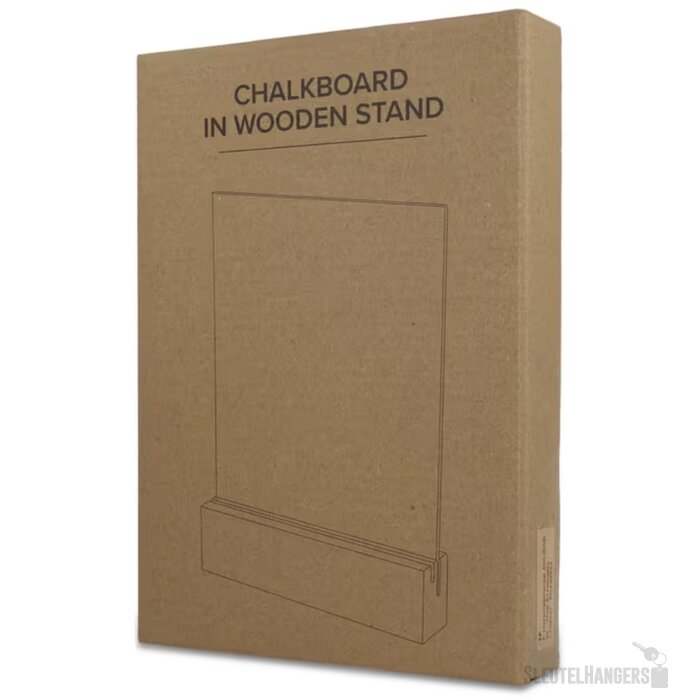 Krijtbord in houten standaard natuur