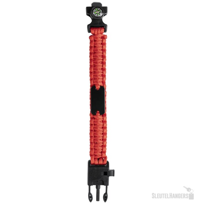 Survival Armband Met Kompas Rood