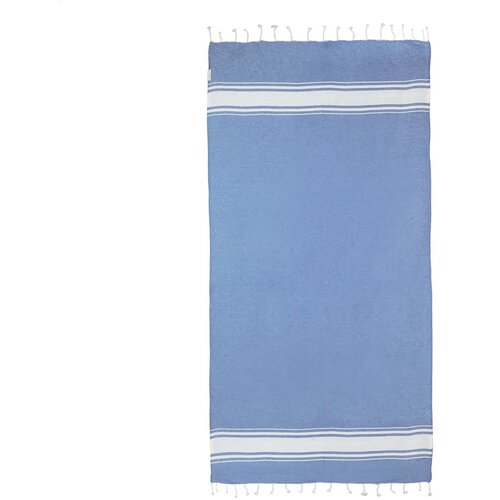 Cancun Gerecycled Katoenen Strandlaken Licht Blauw