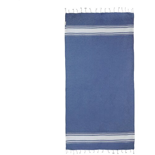 Cancun Gerecycled Katoenen Strandlaken Donker Blauw