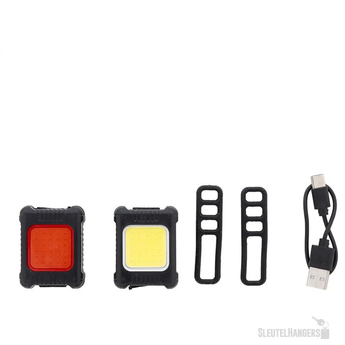 Cobik Oplaadbare Fiets Lichtset Zwart