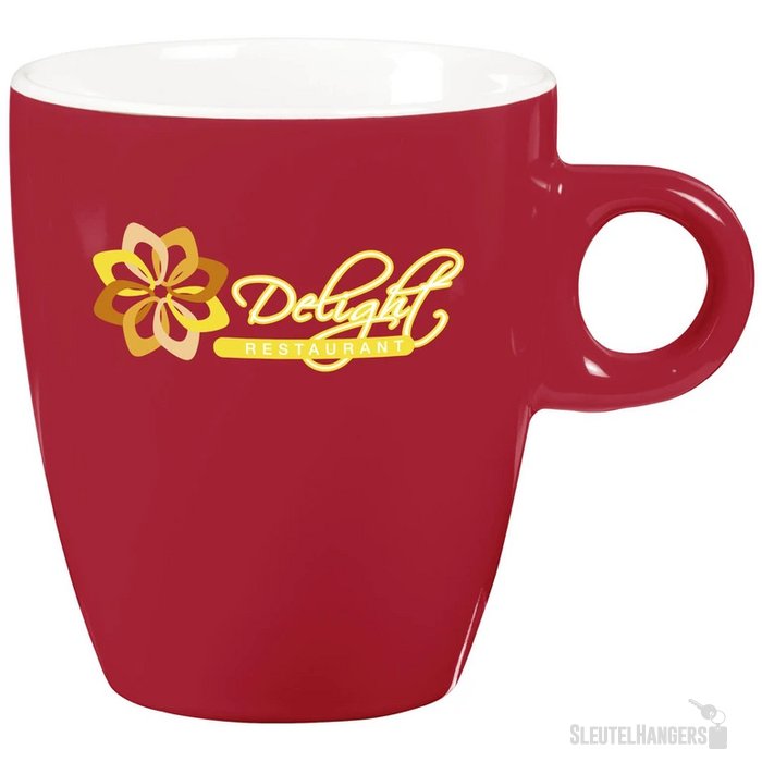 Koffiekopje Wit/Rood 200 ml