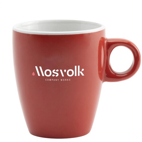 Koffiekopje Wit/Rood 200 ml