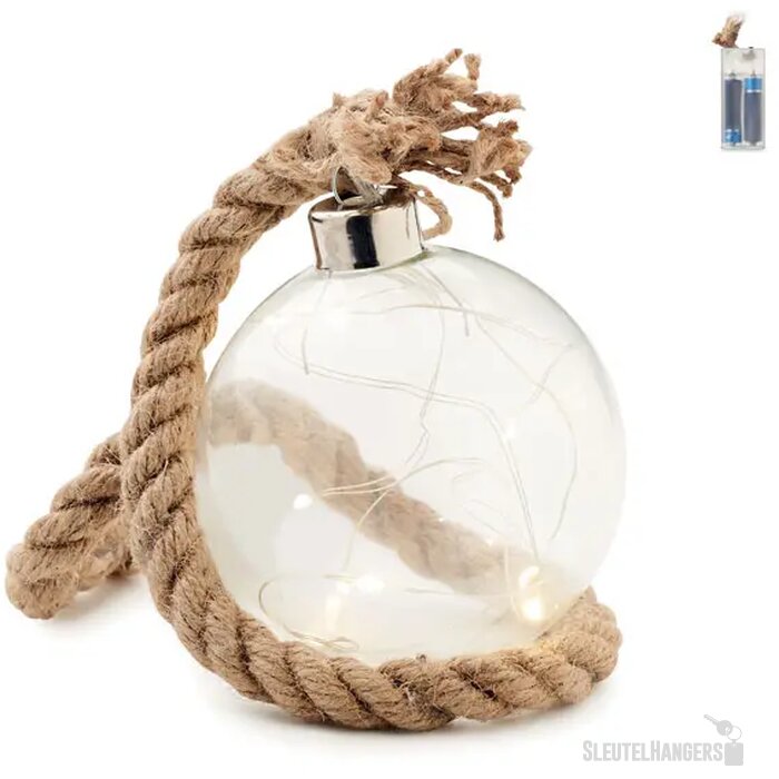 Glazen kerstbal led-lampje Baubli transparant