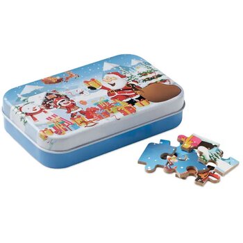 Houten kerstpuzzel in blik Pazuru mix