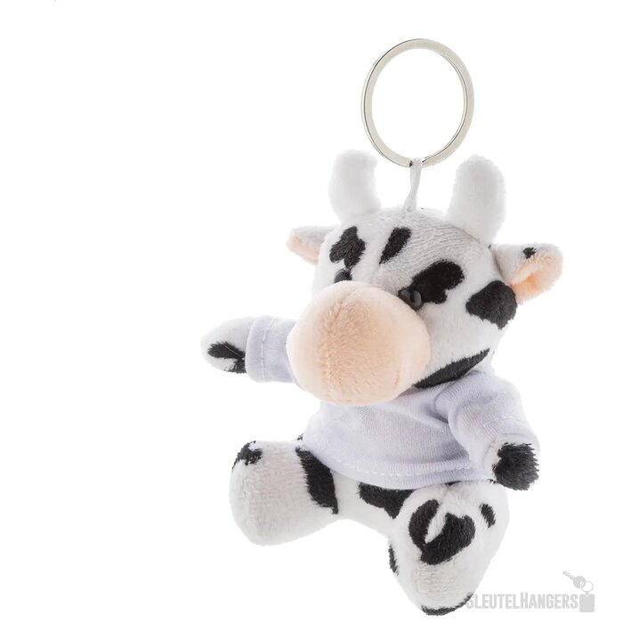 Cowfob Pluche Koe Sleutelhanger Wit