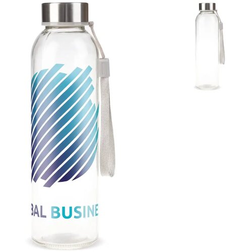 Glazen waterfles met draagriem (500 ml)