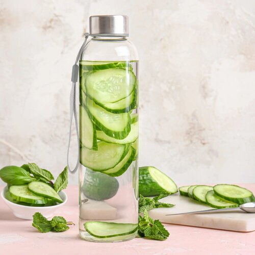 Waterfles glas 500ml transparant