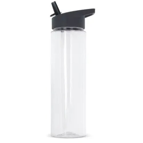 RPET waterfles met rietje (600 ml) Grijs