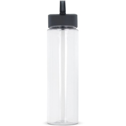 RPET waterfles met rietje (600 ml) Grijs