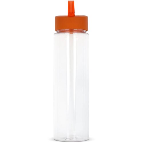RPET waterfles met rietje (600 ml) Oranje