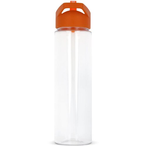 RPET waterfles met rietje (600 ml) Oranje