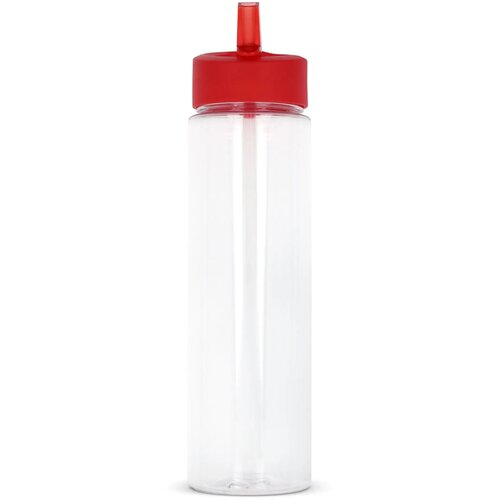 RPET waterfles met rietje (600 ml) Rood