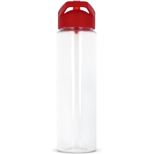 RPET waterfles met rietje (600 ml) Rood