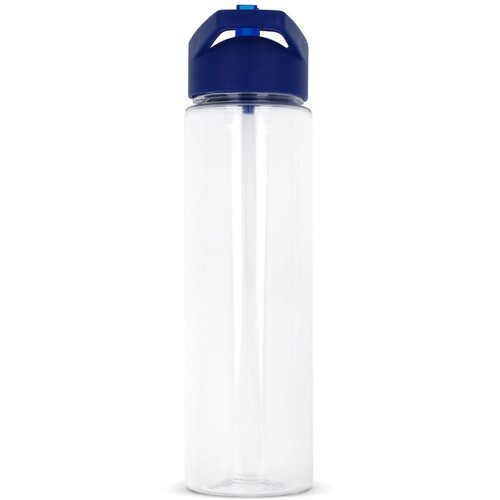 RPET waterfles met rietje (600 ml) Blauw