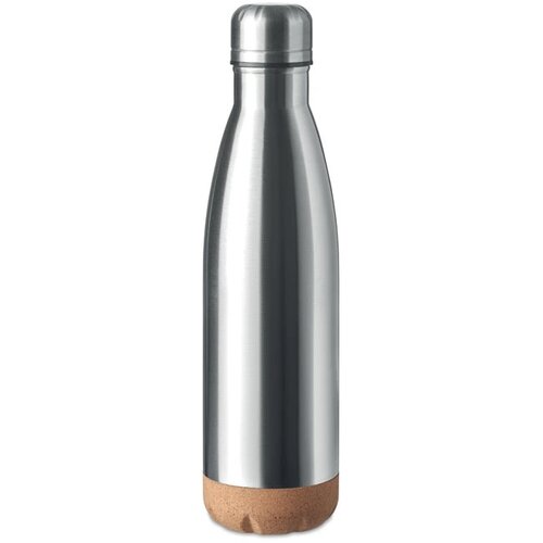 Dubbelwandige fles 500 ml Aspen cork mat zilver 500 ml