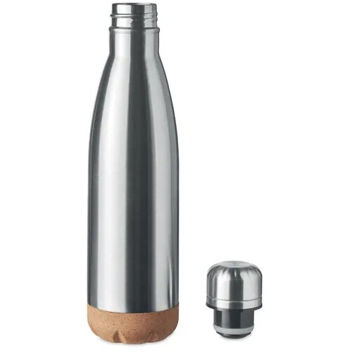 Dubbelwandige fles 500 ml Aspen cork mat zilver 500 ml