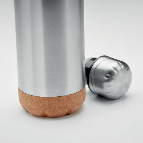 Dubbelwandige fles 500 ml Aspen cork mat zilver 500 ml