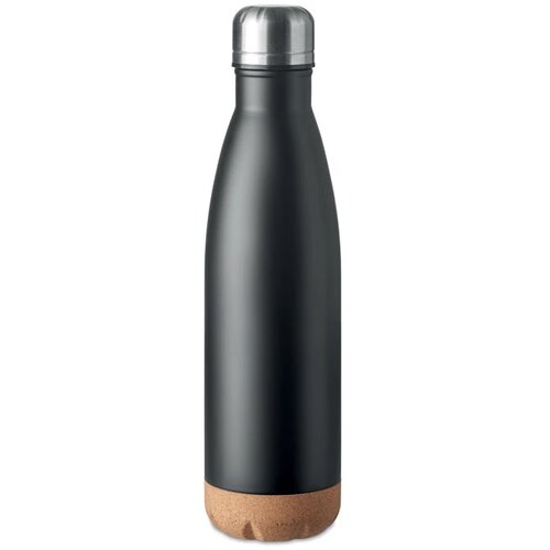 Dubbelwandige fles 500 ml Aspen cork zwart 500 ml