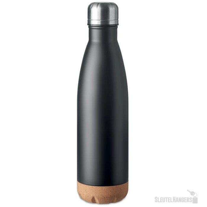 Dubbelwandige fles 500 ml Aspen cork zwart