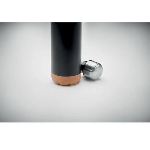 Dubbelwandige fles 500 ml Aspen cork zwart 500 ml