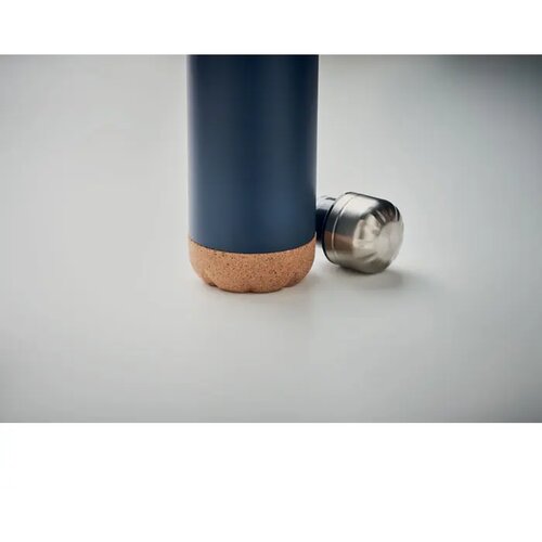Dubbelwandige fles 500 ml Aspen cork donker marineblauw 500 ml