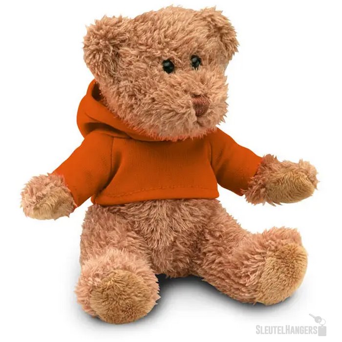 Teddybeer met sweatshirt Johnny oranje