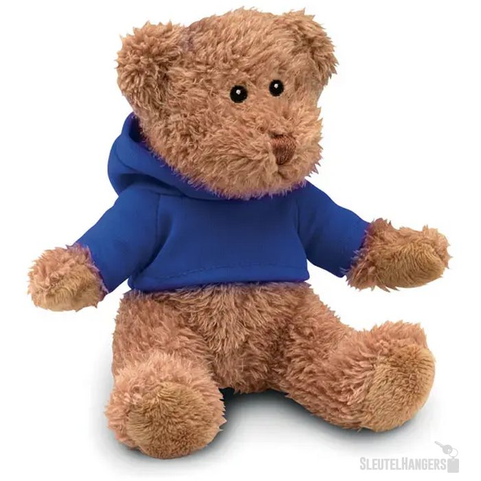 Teddybeer met sweatshirt Johnny blauw