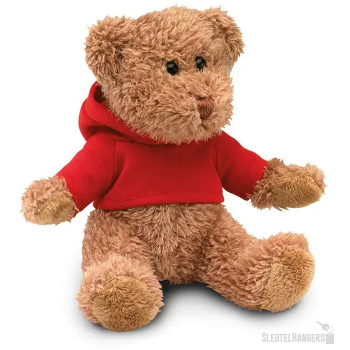 Teddybeer met sweatshirt Johnny rood