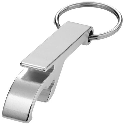 Sleutelhanger met fles- en blikopener Zilver