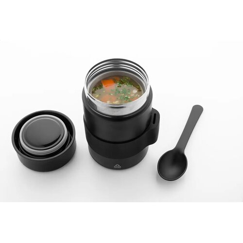 Minestrone Rss Geïsoleerde Lunchpot Zwart