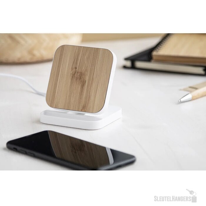 Rabso Draadloze Oplader Met Telefoon Houder Wit
